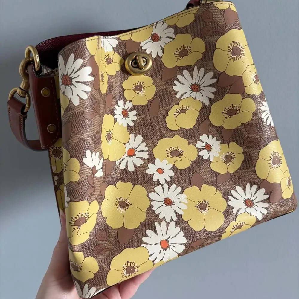 Coach Willow Bucket Bag in Signature Canvas with Floral Print